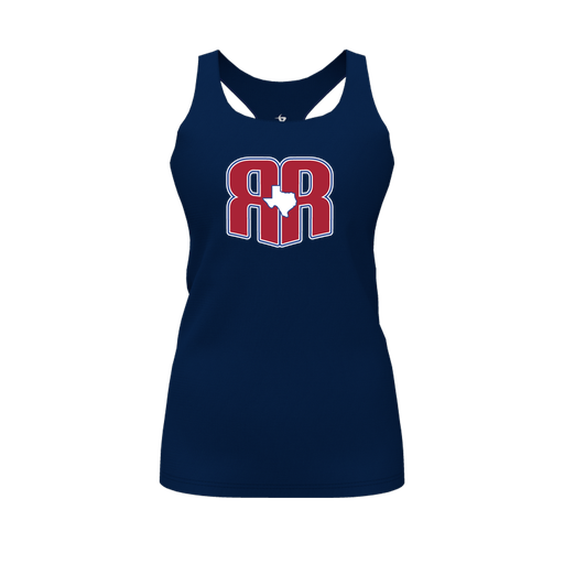 [CUS-DFW-RCBK-PER-NVY-FYS-LOGO2] Racerback Tank Top (Female Youth S, Navy, Logo 2)