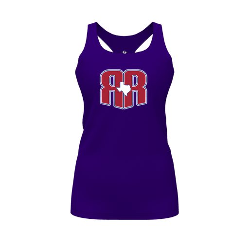 [CUS-DFW-RCBK-PER-PUR-FYS-LOGO2] Racerback Tank Top (Female Youth S, Purple, Logo 2)