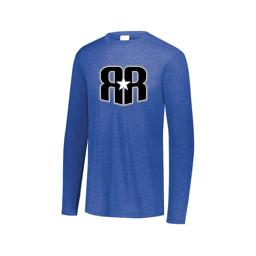 [FTLCUBRY-AXS-LOGO3] Decker Men's Tri-Blend T-Shirt - Long Sleeve (Adult XS, Royal, Logo 3)