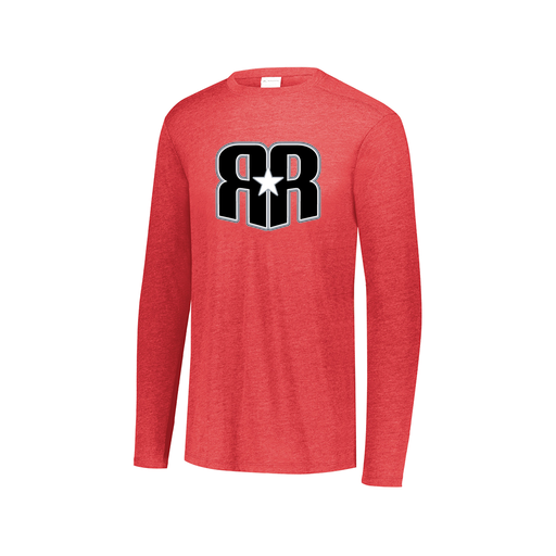 [3075.V96.XS-LOGO3] Decker Men's Tri-Blend T-Shirt - Long Sleeve (Adult XS, Red, Logo 3)