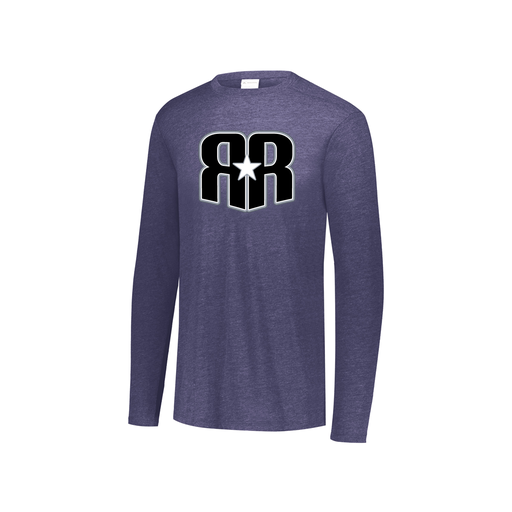 [FTLCUBNV-YS-LOGO3] Decker Youth Tri-Blend T-Shirt - Long Sleeve (Youth S, Navy, Logo 3)