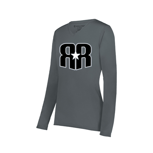 [222824.059.S-LOGO3] Ladies LS Smooth Sport Shirt (Female Adult S, Gray, Logo 3)