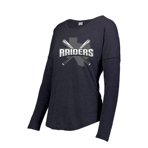 [3077.72N.S-LOGO1] Ladies LS Ultra-blend T-Shirt (Female Adult S, Navy, Logo 1)